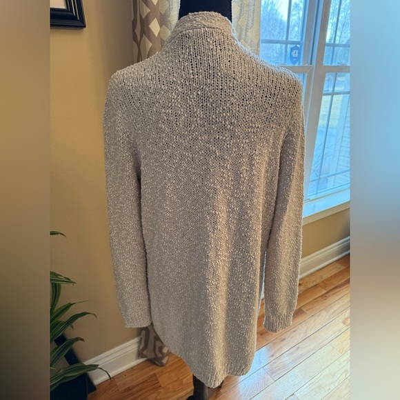 Barefoot Dreams Beige Boucle Cozy Loungewear Cardigan Sweater Women’s Size Large - Picture 4 of 13